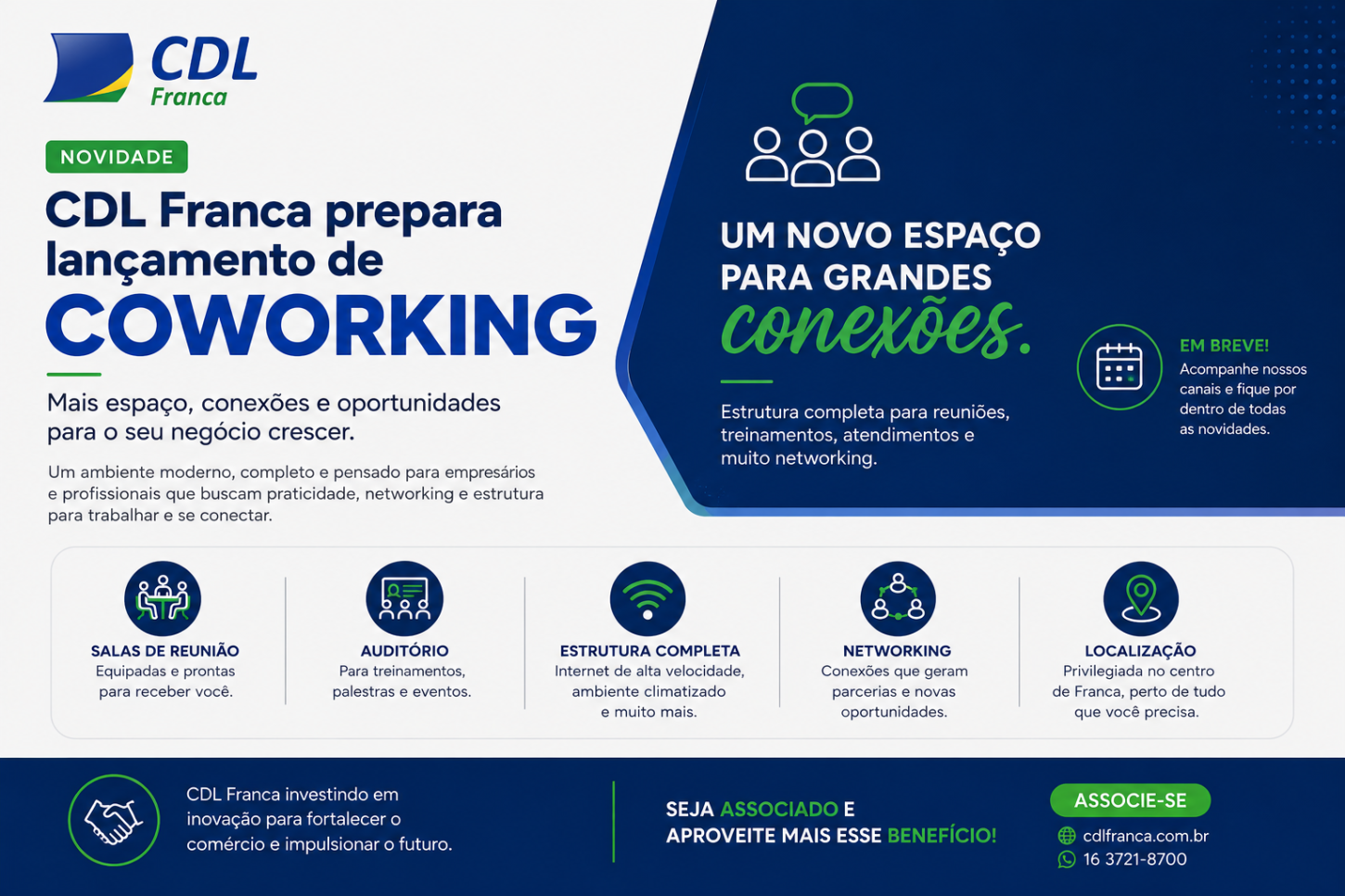 CDL Franca prepara lançamento de novo espaço coworking para empresários e profissionais
